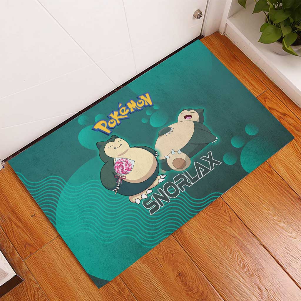 Snorlax Poké Rubber Doormat Chill Mint Cartoon Bubble Style