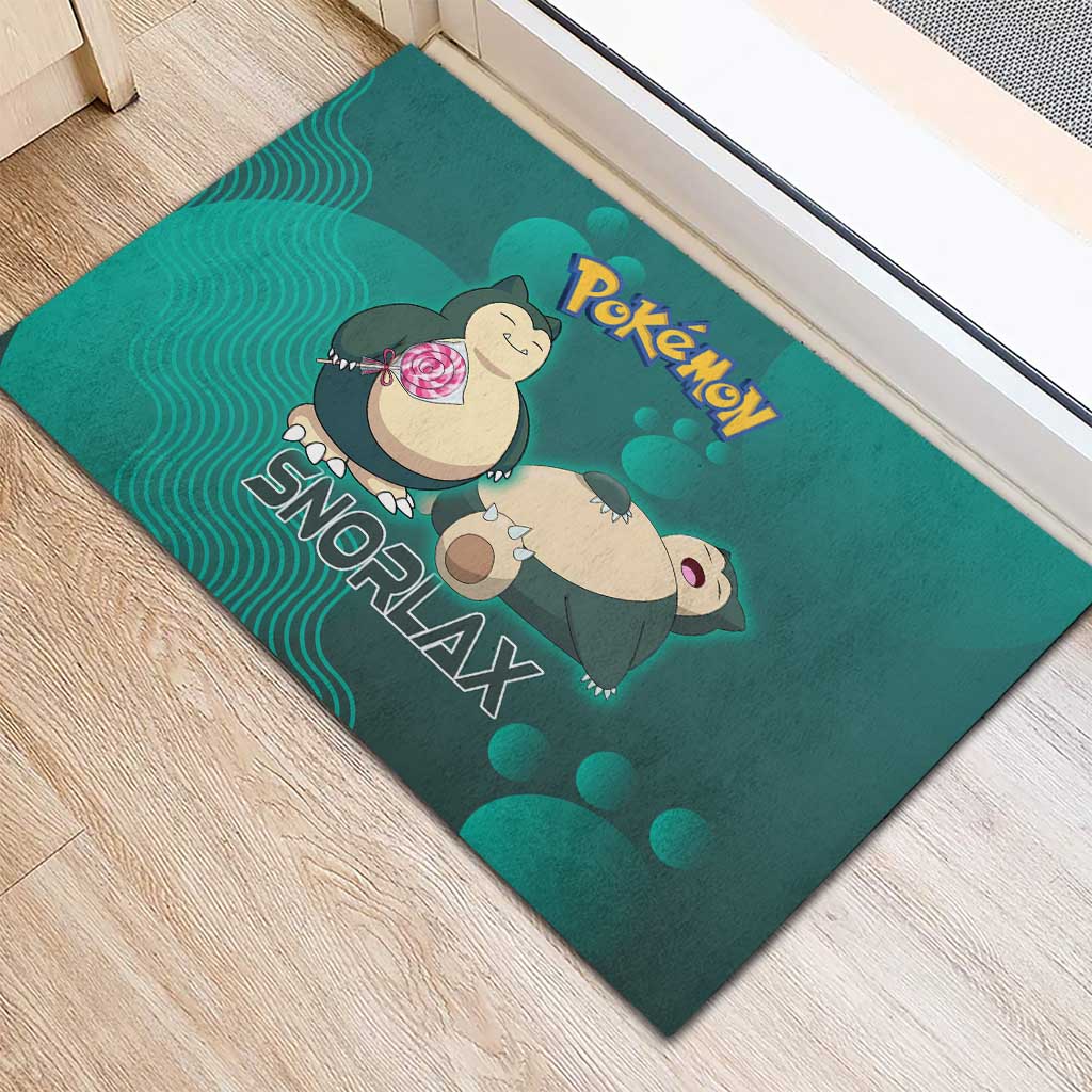 Snorlax Poké Rubber Doormat Chill Mint Cartoon Bubble Style