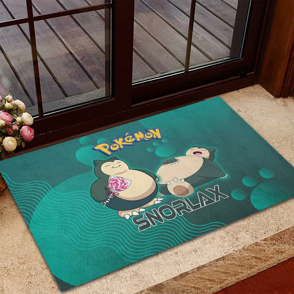 Snorlax Poké Rubber Doormat Chill Mint Cartoon Bubble Style
