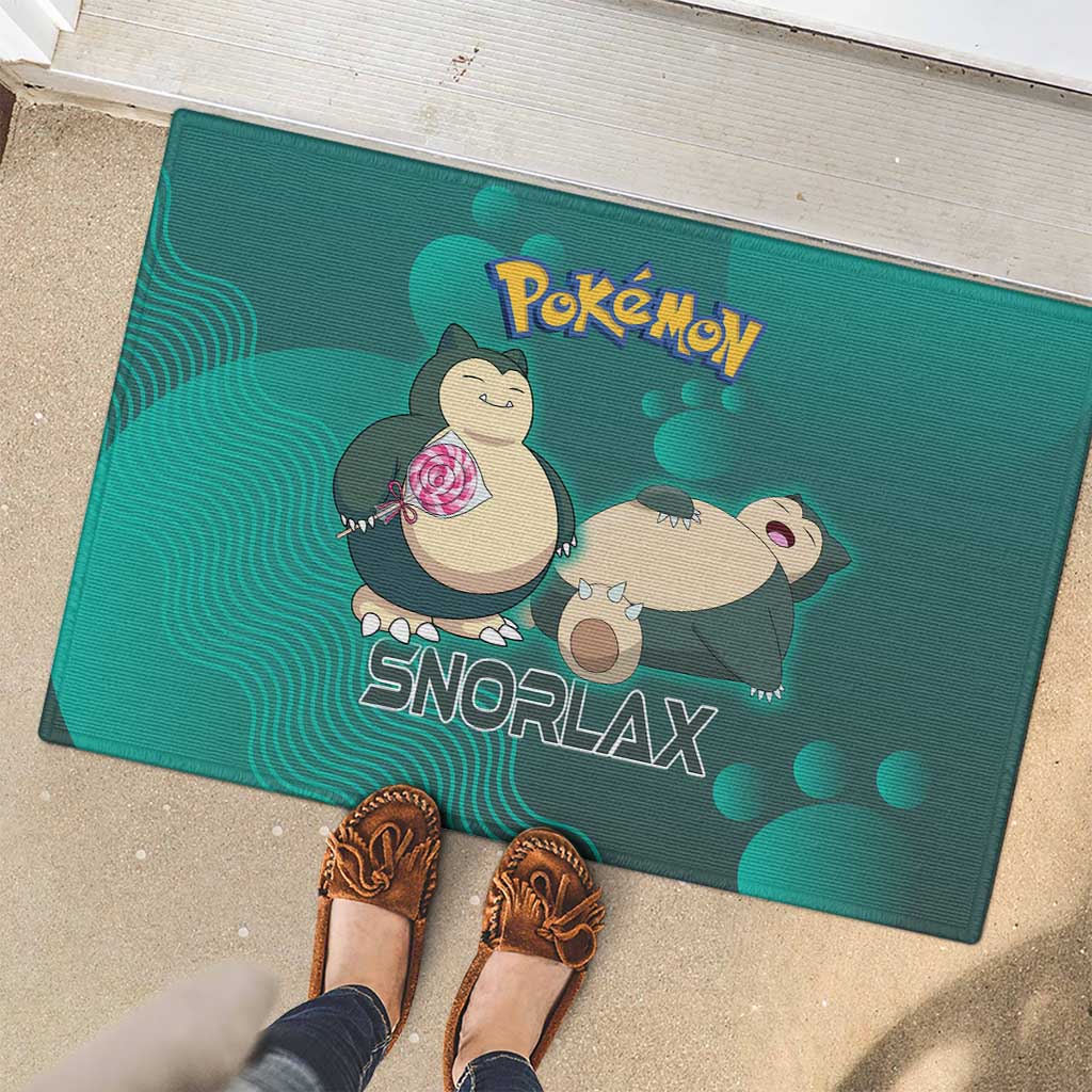 Snorlax Poké Rubber Doormat Chill Mint Cartoon Bubble Style