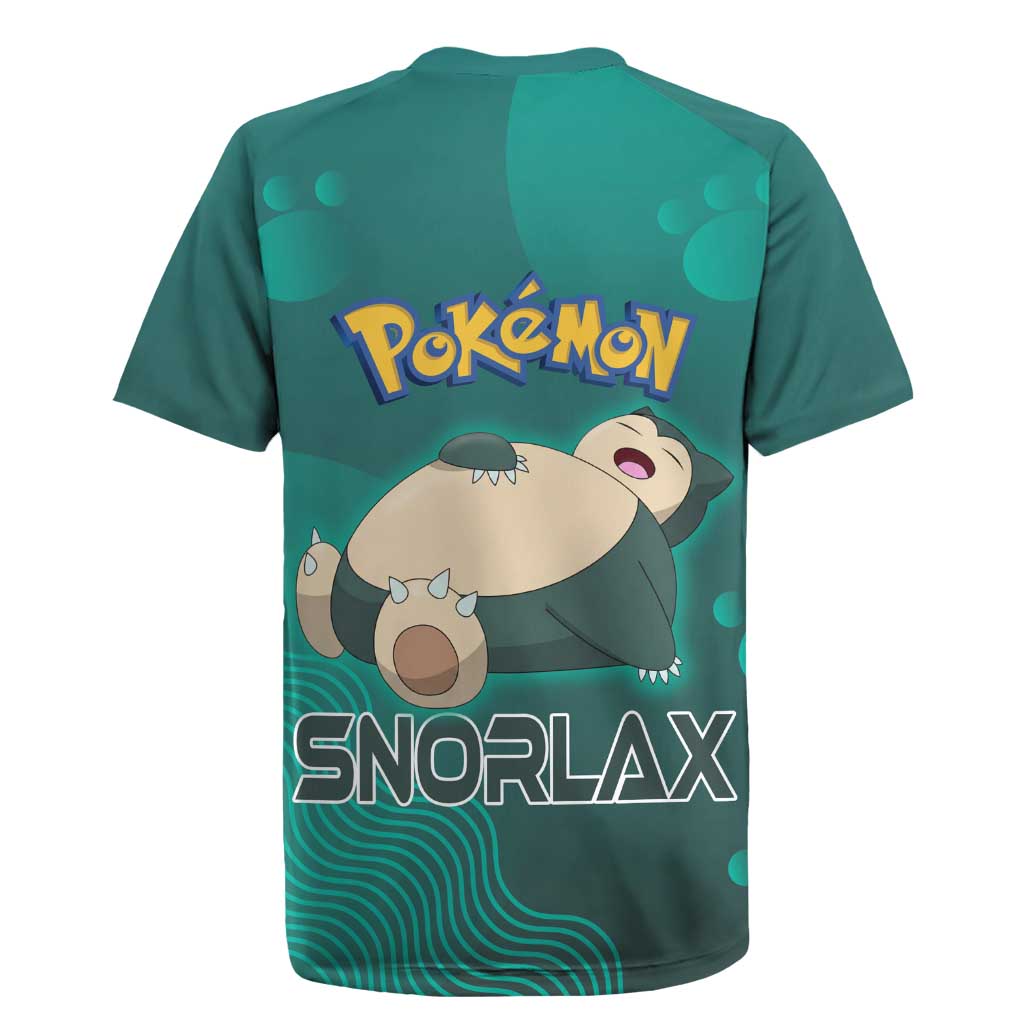 Snorlax Poké Rugby Jersey Chill Mint Cartoon Bubble Style