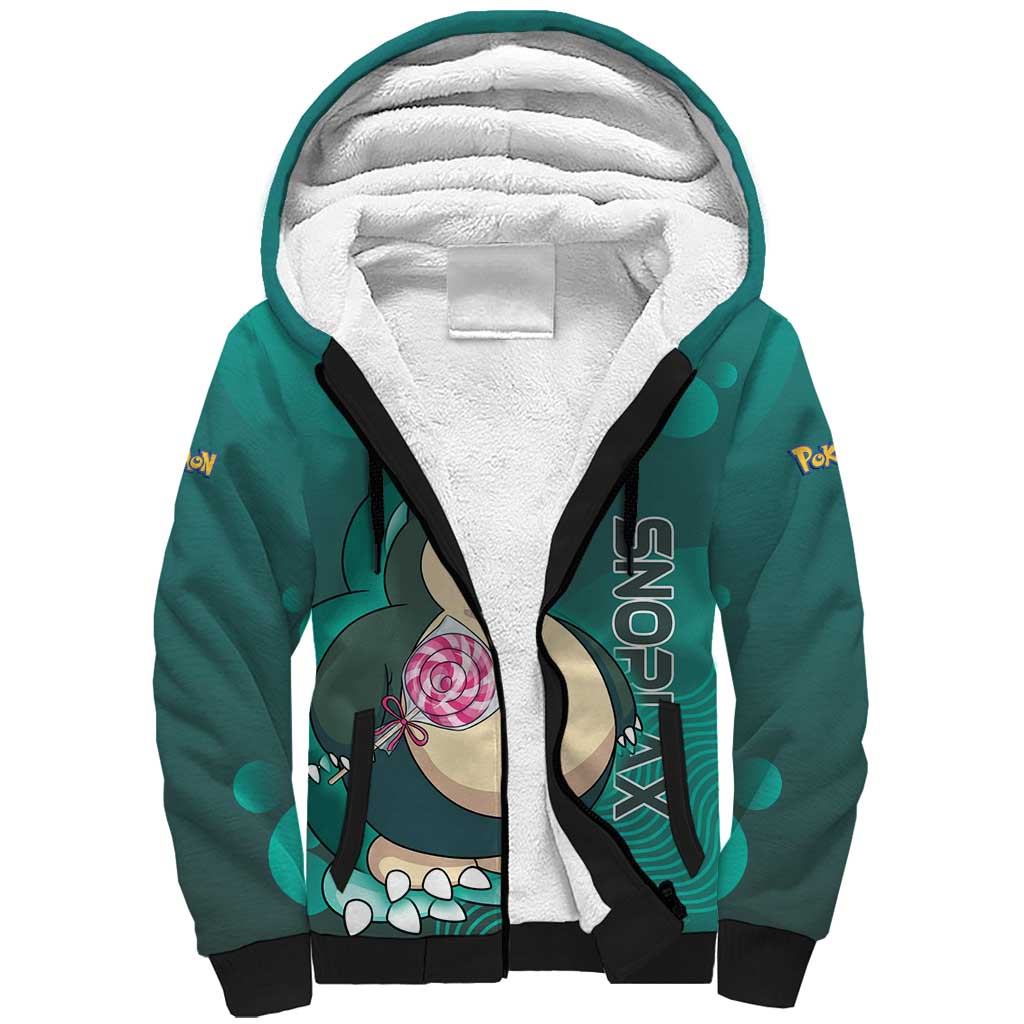 Snorlax Poké Sherpa Hoodie Chill Mint Cartoon Bubble Style
