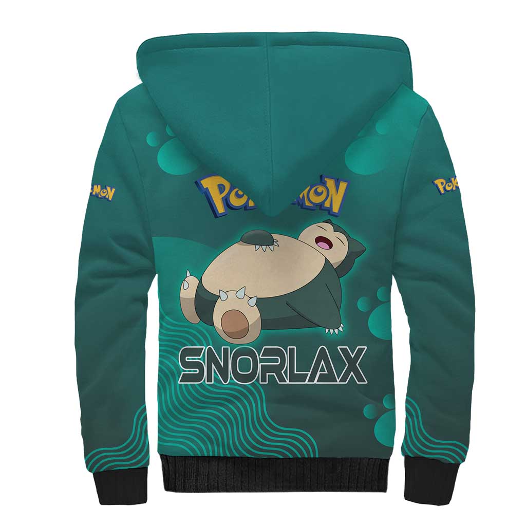 Snorlax Poké Sherpa Hoodie Chill Mint Cartoon Bubble Style