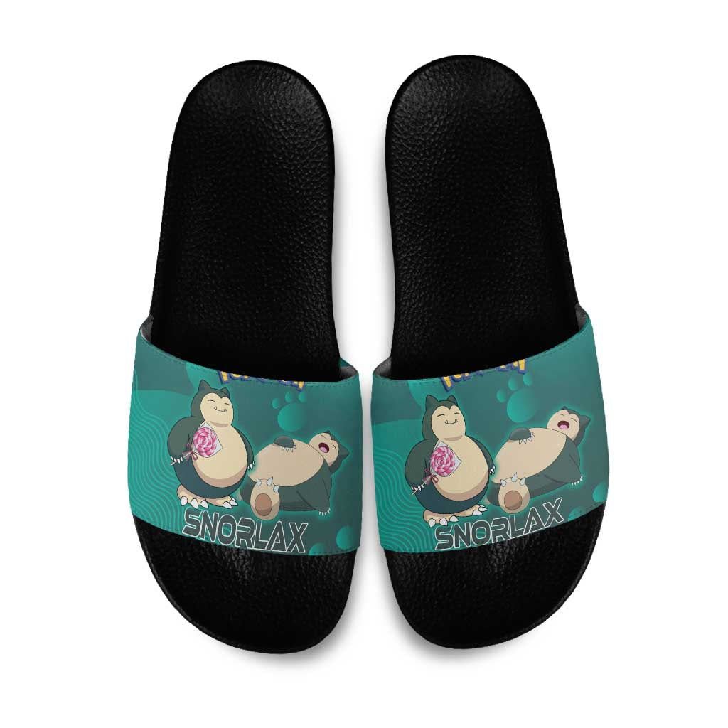 Snorlax Poké Slide Sandals Chill Mint Cartoon Bubble Style