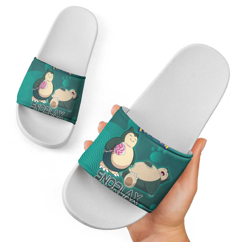 Snorlax Poké Slide Sandals Chill Mint Cartoon Bubble Style