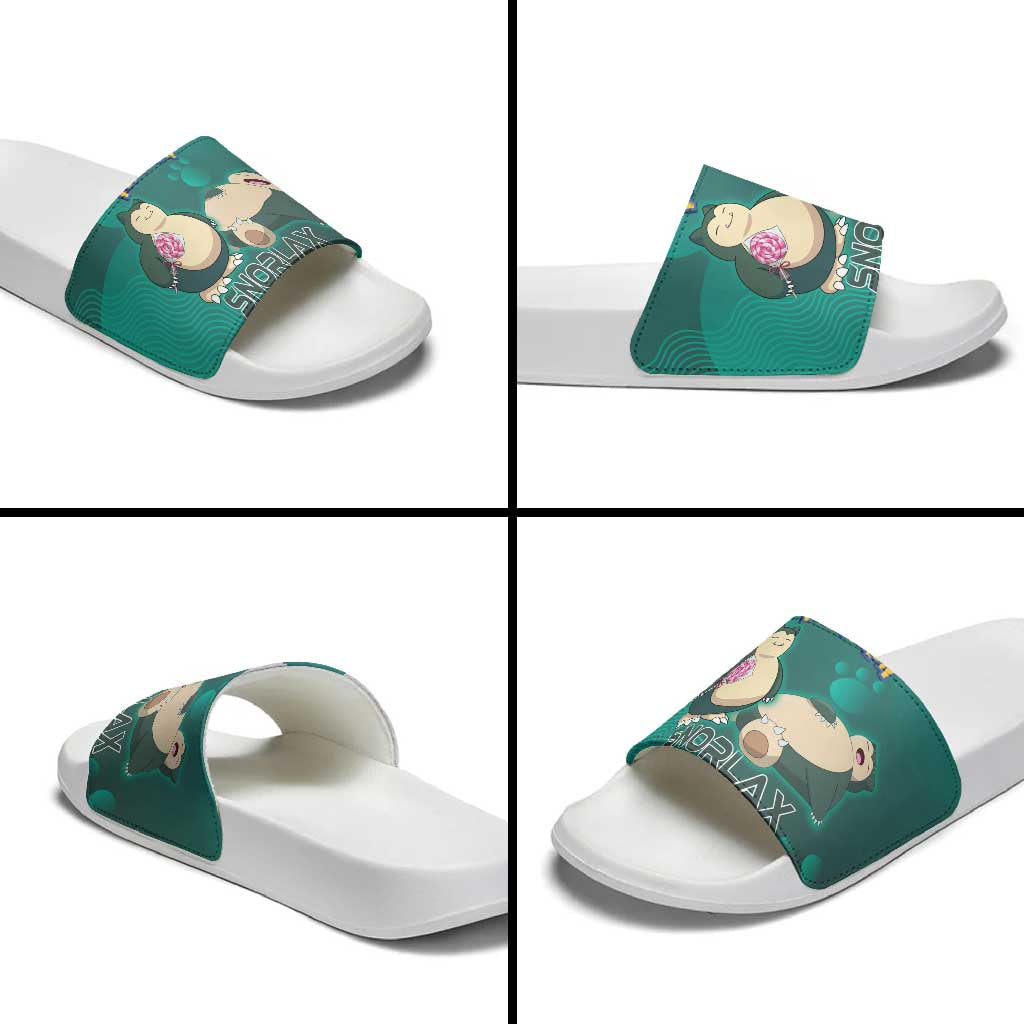 Snorlax Poké Slide Sandals Chill Mint Cartoon Bubble Style