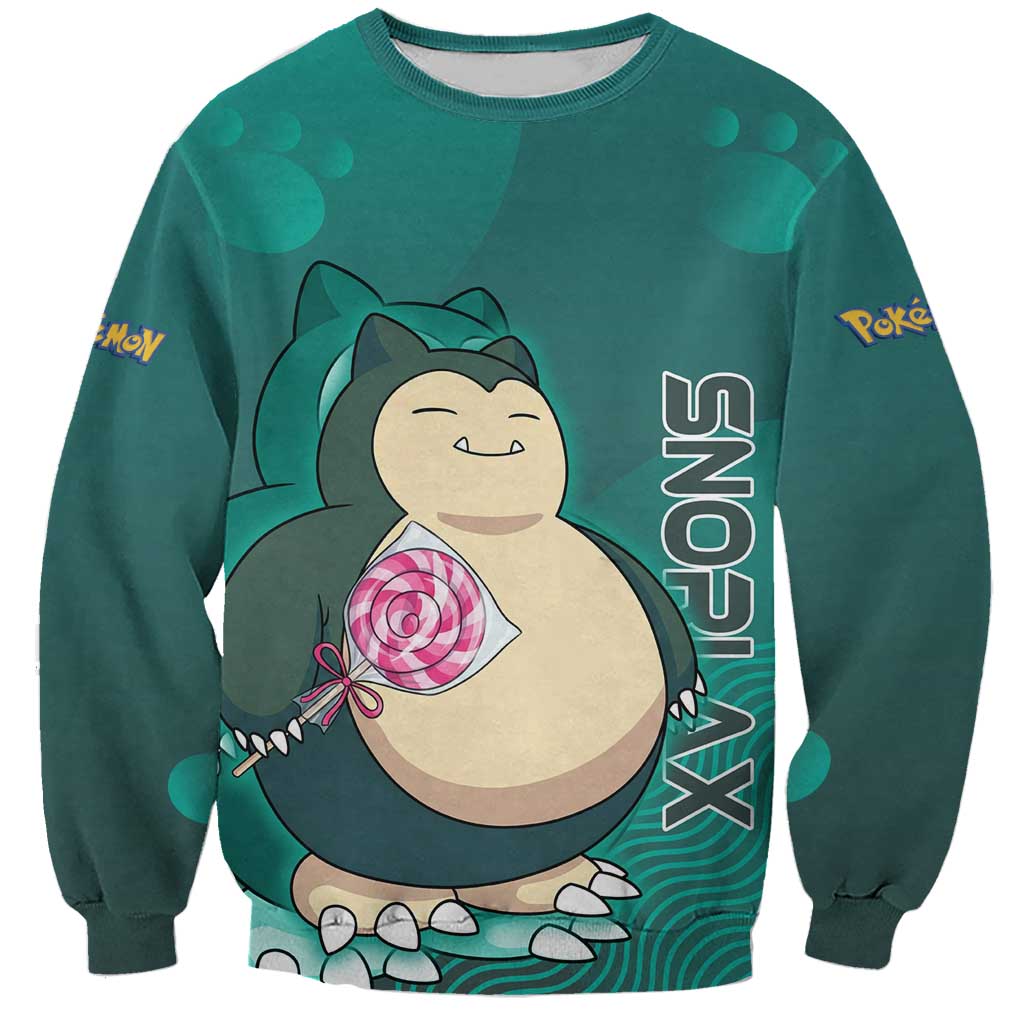 Snorlax Poké Sweatshirt Chill Mint Cartoon Bubble Style