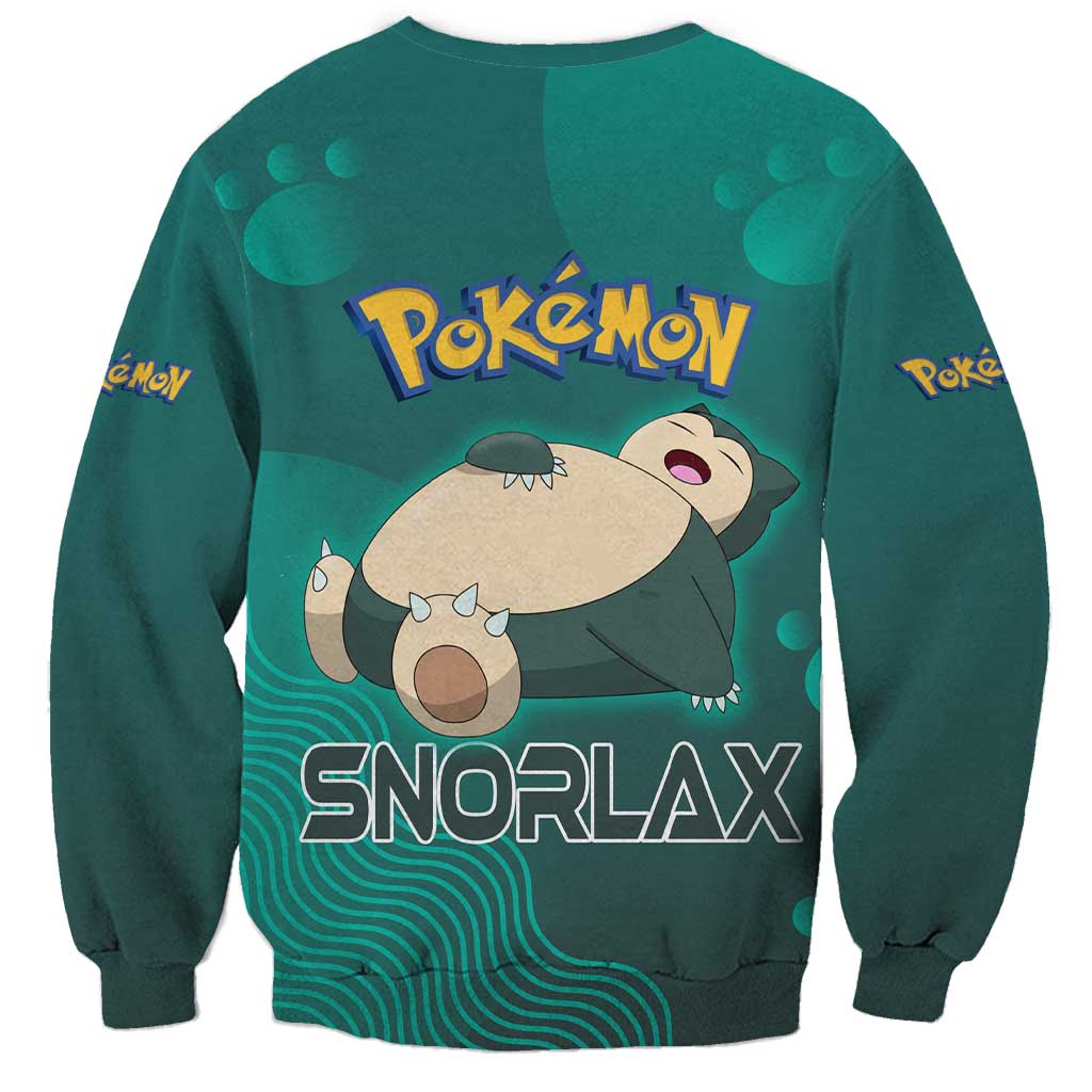 Snorlax Poké Sweatshirt Chill Mint Cartoon Bubble Style
