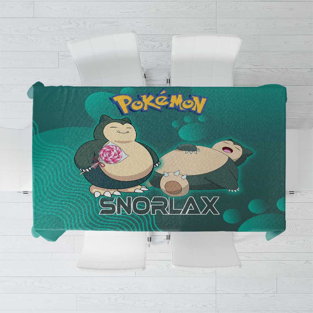 Snorlax Poké Tablecloth Chill Mint Cartoon Bubble Style