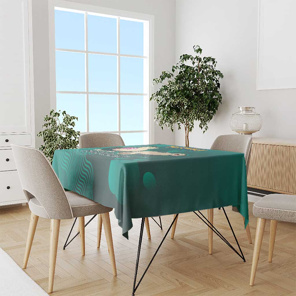 Snorlax Poké Tablecloth Chill Mint Cartoon Bubble Style