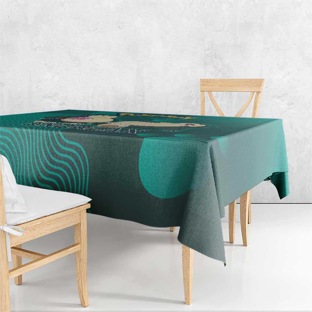 Snorlax Poké Tablecloth Chill Mint Cartoon Bubble Style