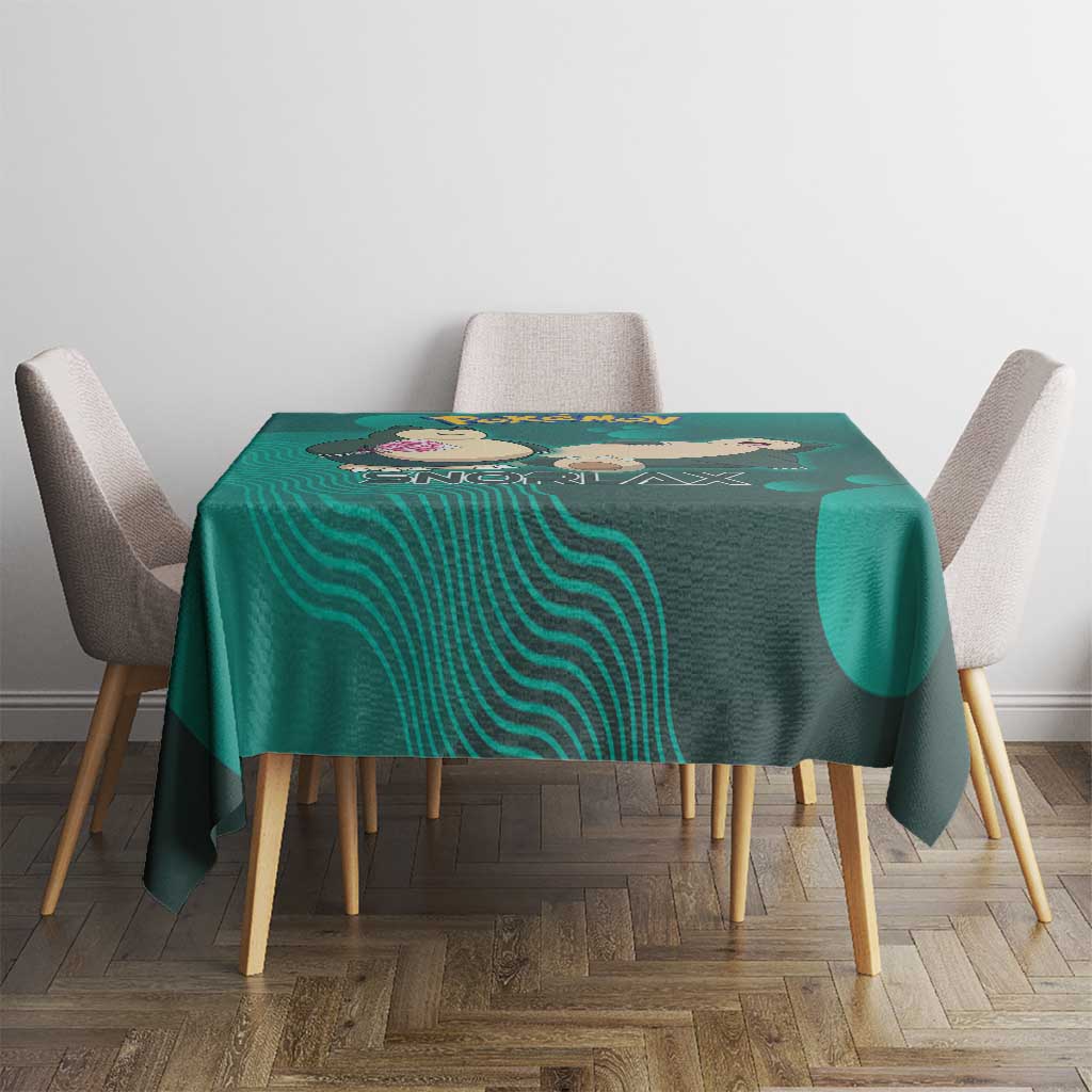 Snorlax Poké Tablecloth Chill Mint Cartoon Bubble Style