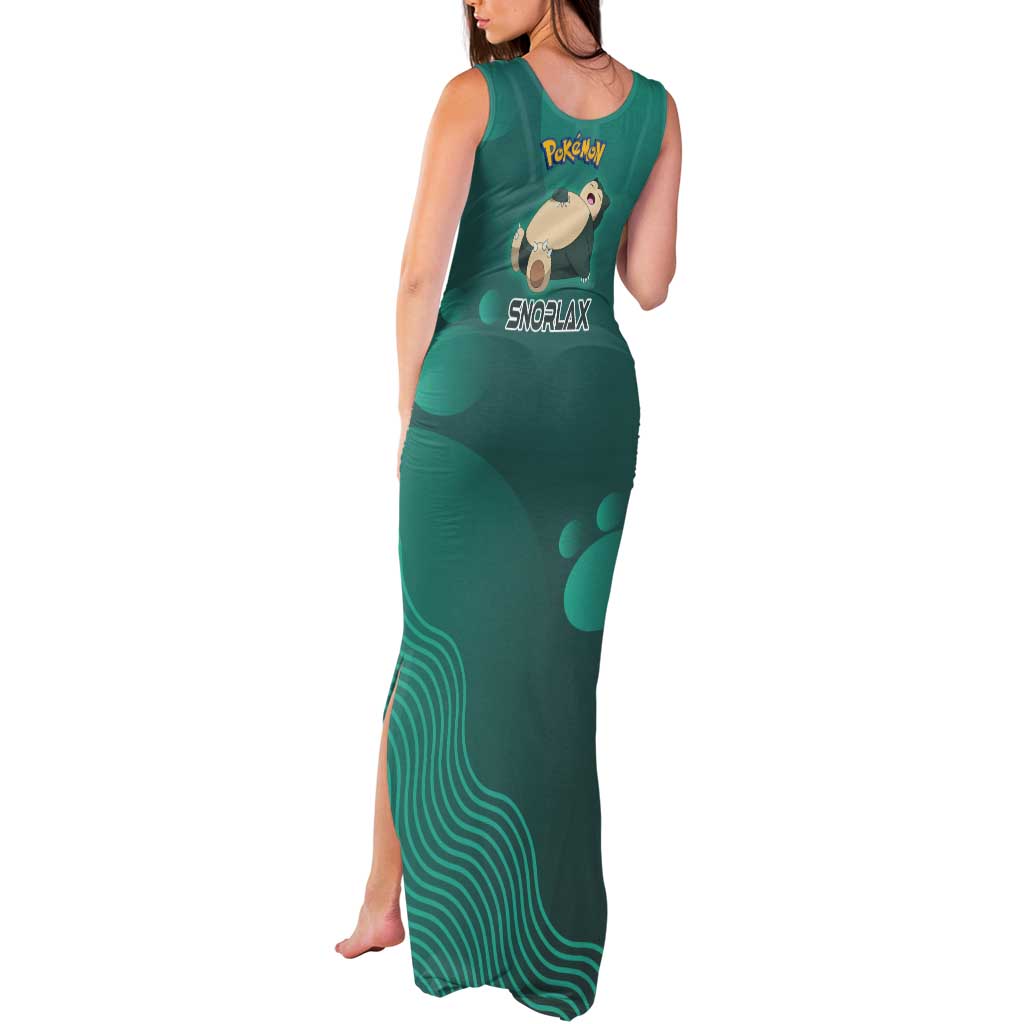 Snorlax Poké Tank Maxi Dress Chill Mint Cartoon Bubble Style