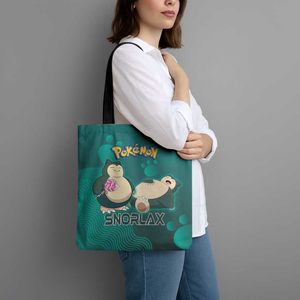 Snorlax Poké Tote Bag Chill Mint Cartoon Bubble Style