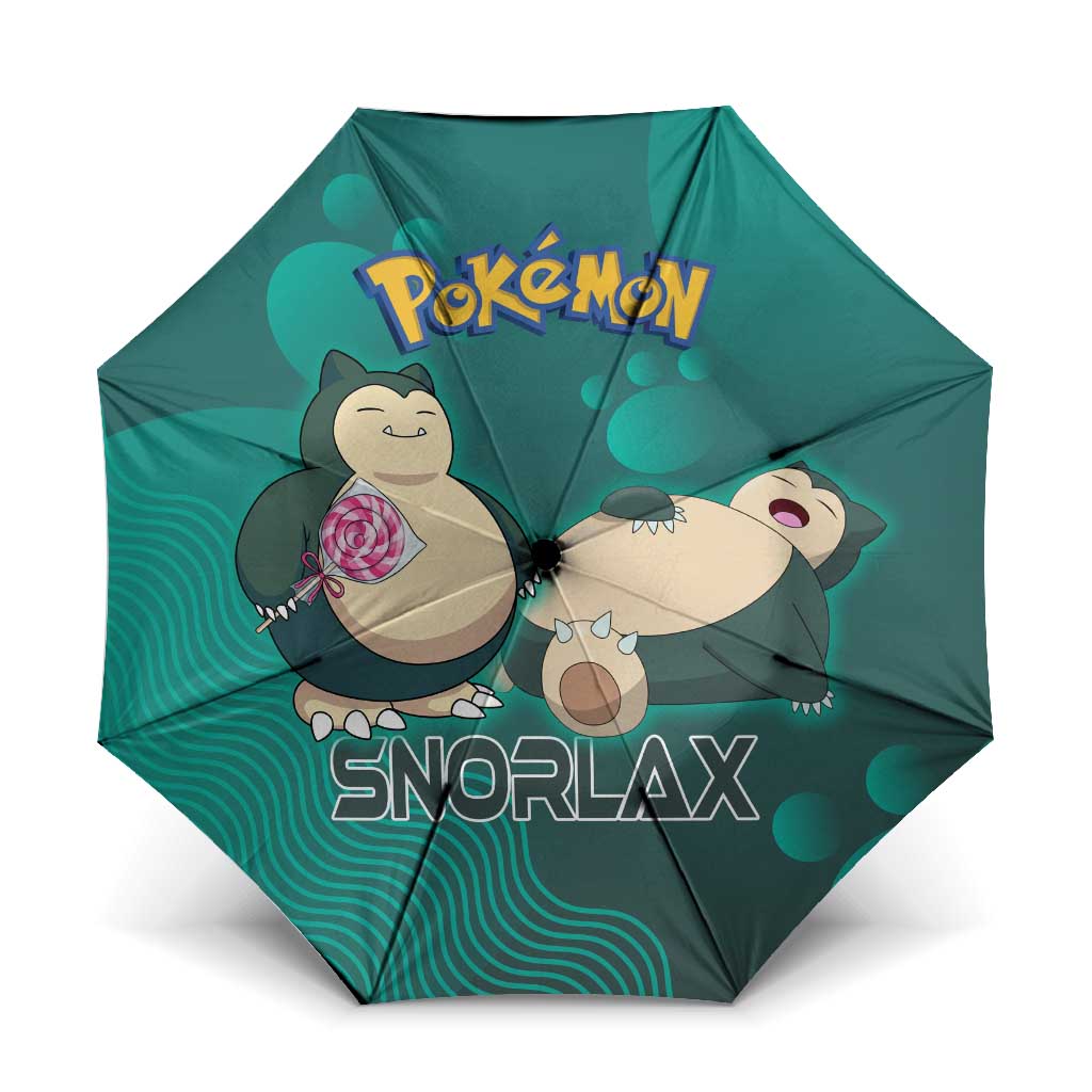Snorlax Poké Umbrella Chill Mint Cartoon Bubble Style