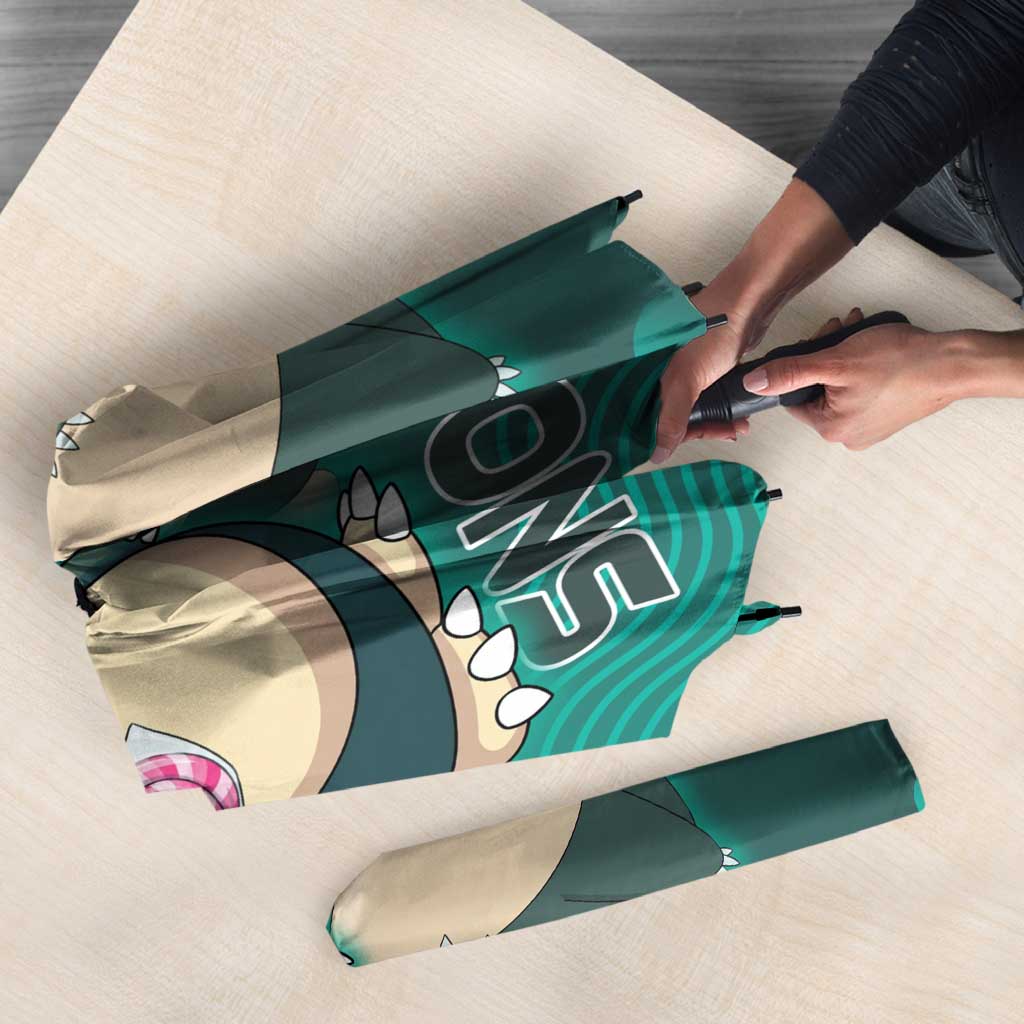 Snorlax Poké Umbrella Chill Mint Cartoon Bubble Style