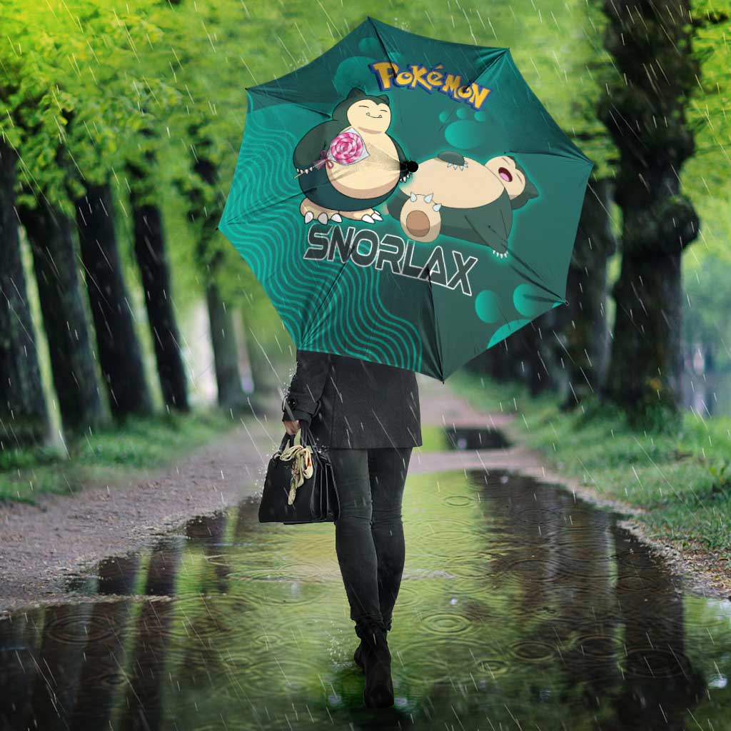 Snorlax Poké Umbrella Chill Mint Cartoon Bubble Style