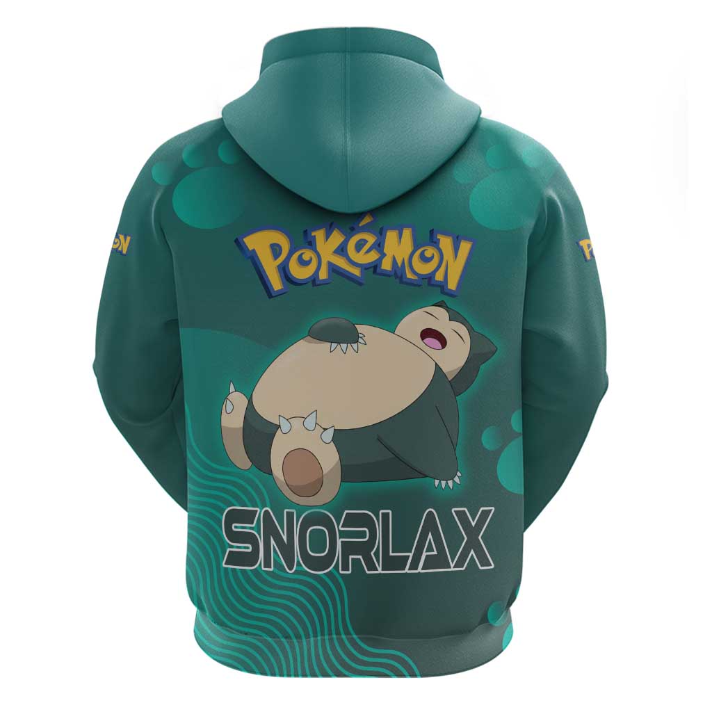 Snorlax Poké Zip Hoodie Chill Mint Cartoon Bubble Style