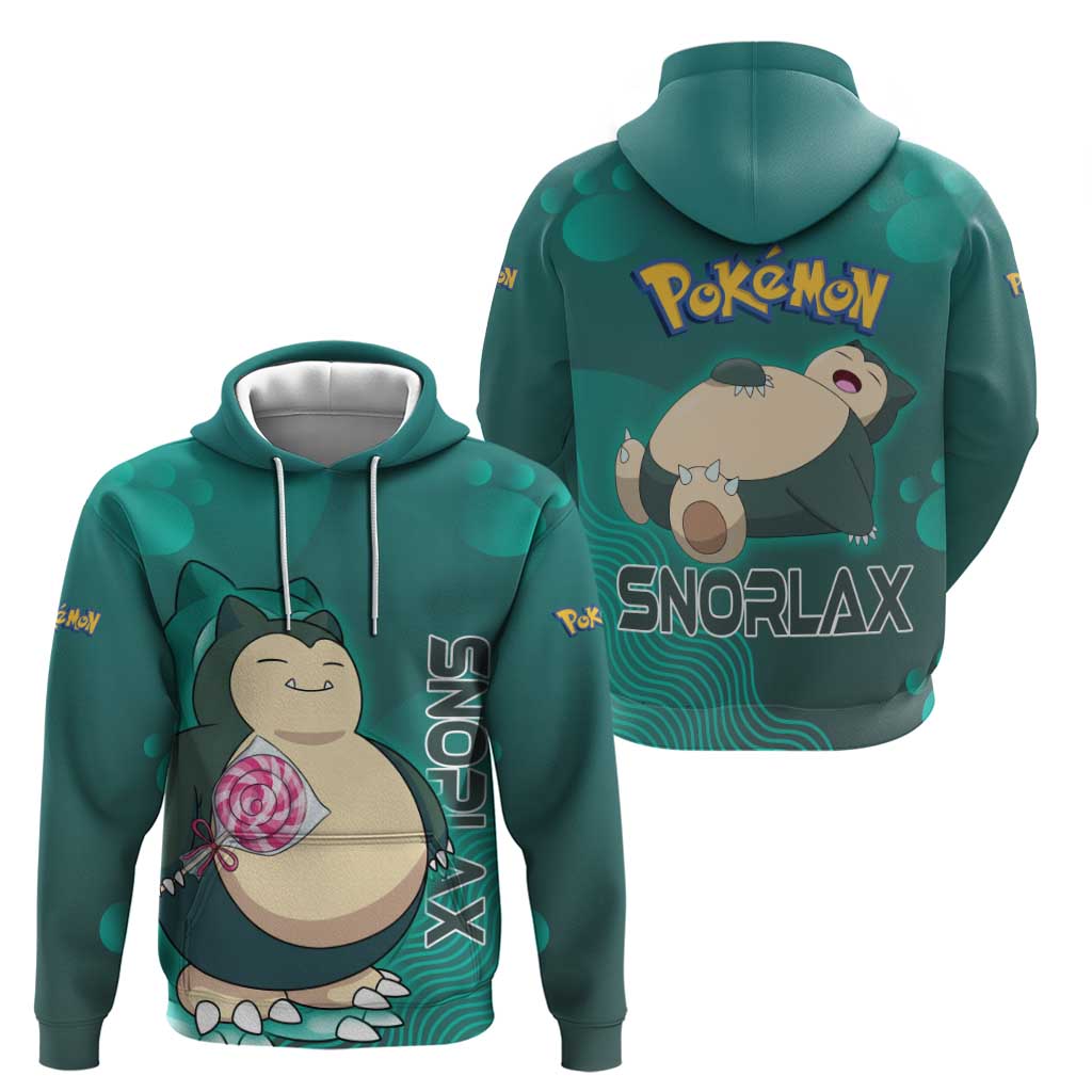 Snorlax Poké Zip Hoodie Chill Mint Cartoon Bubble Style