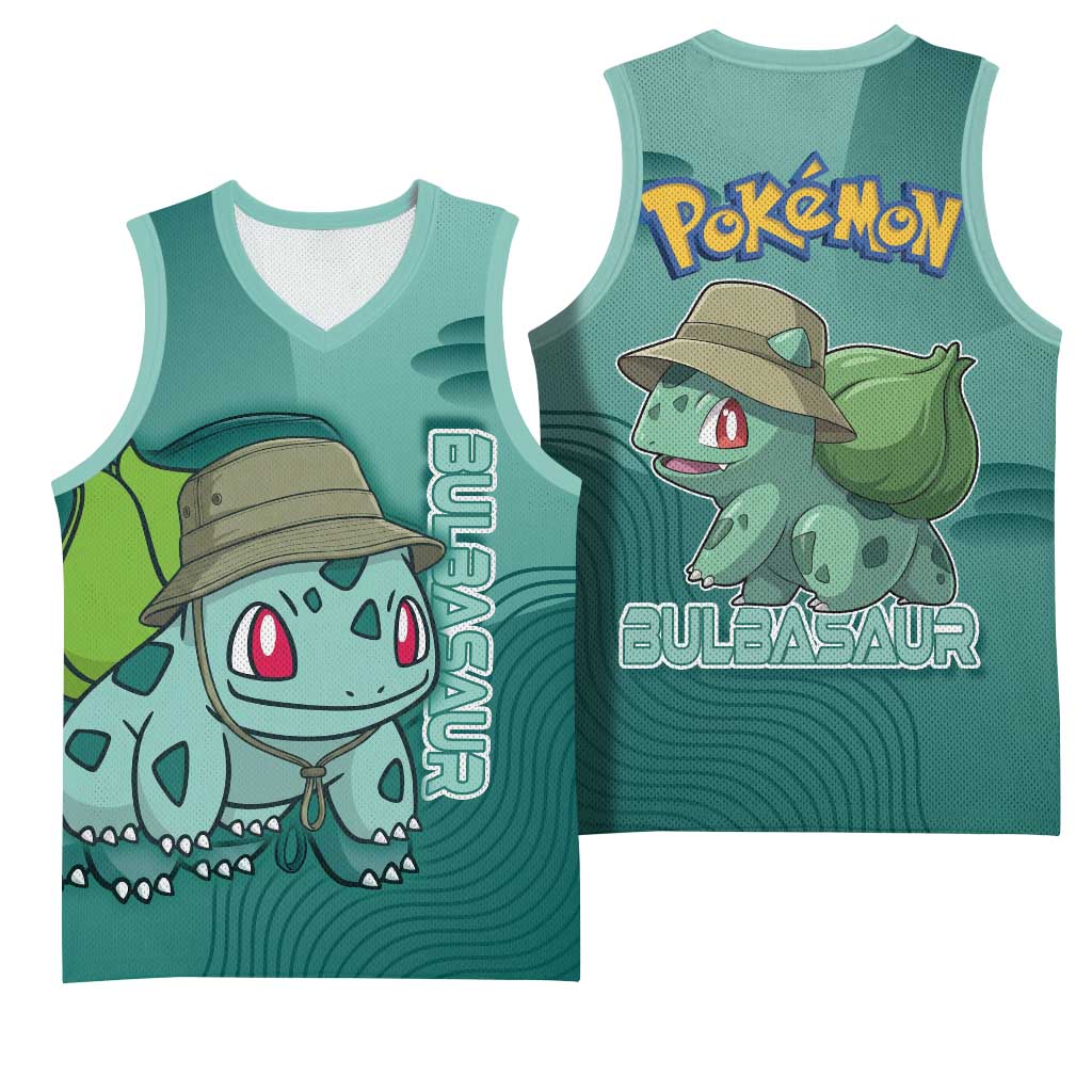 Bulbasaur Poké Basketball Jersey Explorer Jungle Chibi Style