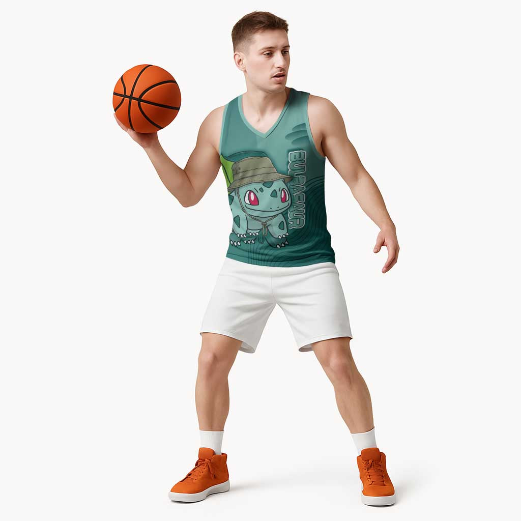 Bulbasaur Poké Basketball Jersey Explorer Jungle Chibi Style