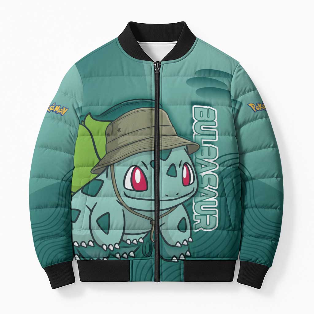 Bulbasaur Poké Bomber Puffer Jacket Explorer Jungle Chibi Style