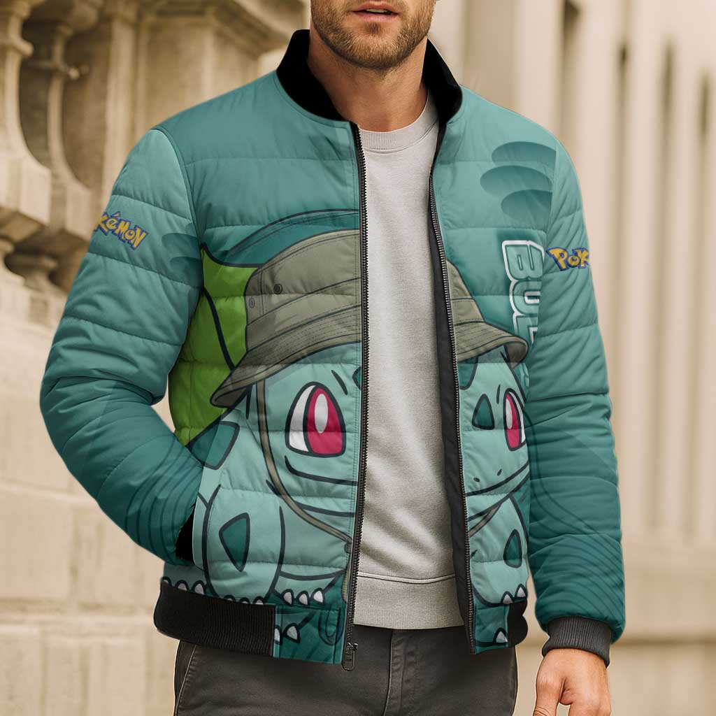 Bulbasaur Poké Bomber Puffer Jacket Explorer Jungle Chibi Style