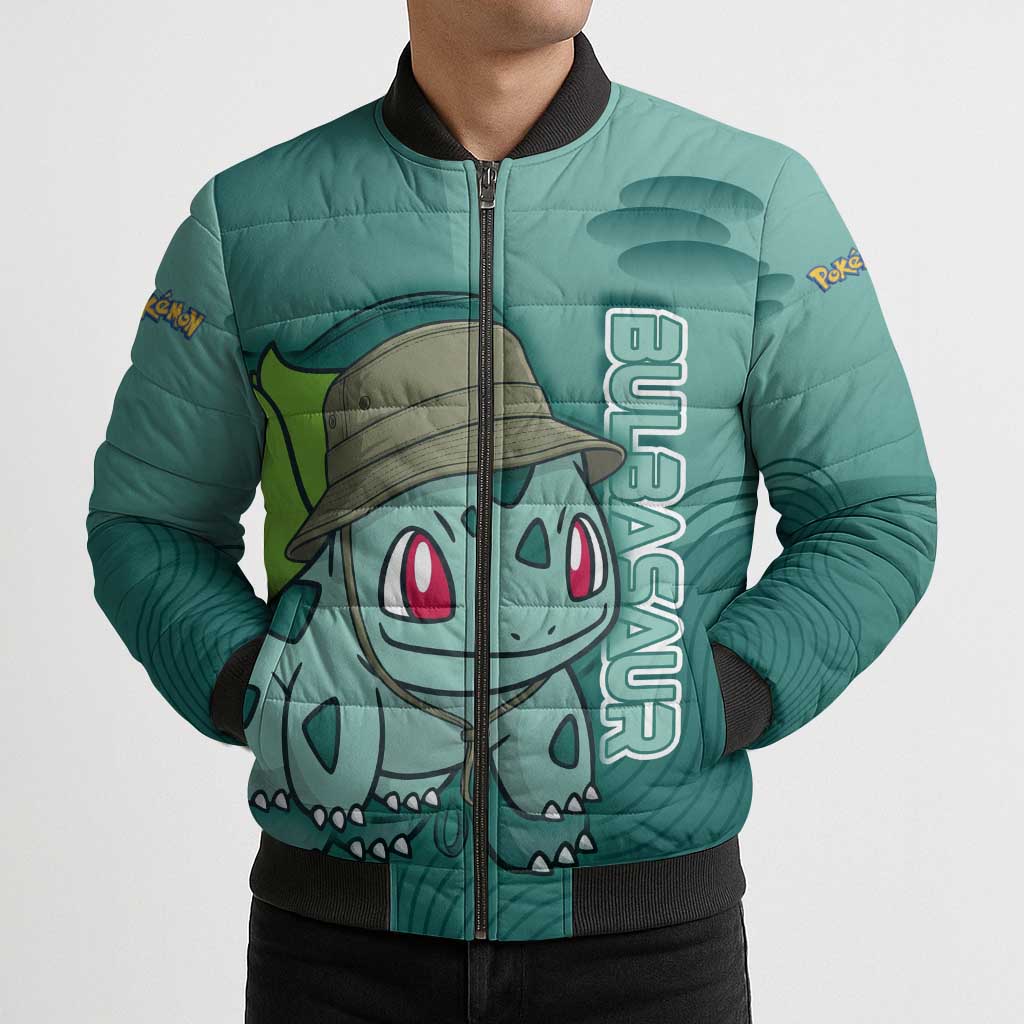 Bulbasaur Poké Bomber Puffer Jacket Explorer Jungle Chibi Style