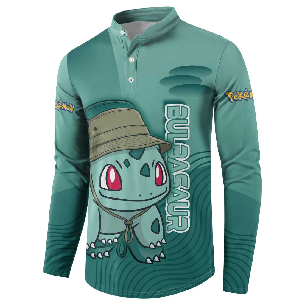 Bulbasaur Poké Button Sweatshirt Explorer Jungle Chibi Style