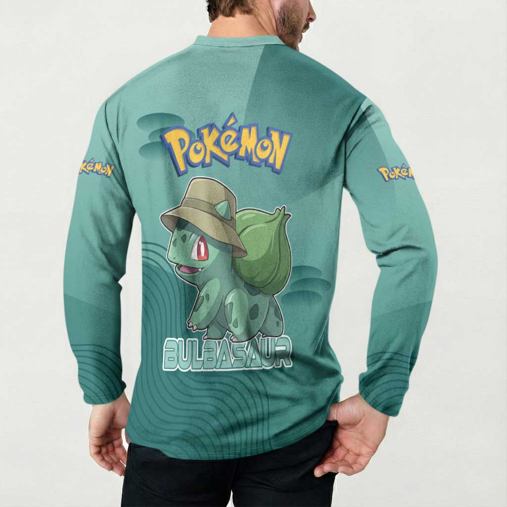 Bulbasaur Poké Button Sweatshirt Explorer Jungle Chibi Style