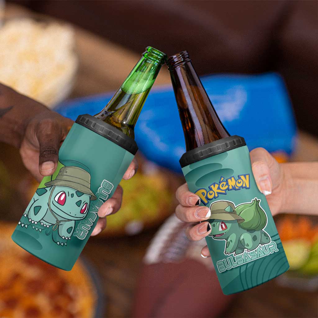Bulbasaur Poké 4 in 1 Can Cooler Tumbler Explorer Jungle Chibi Style