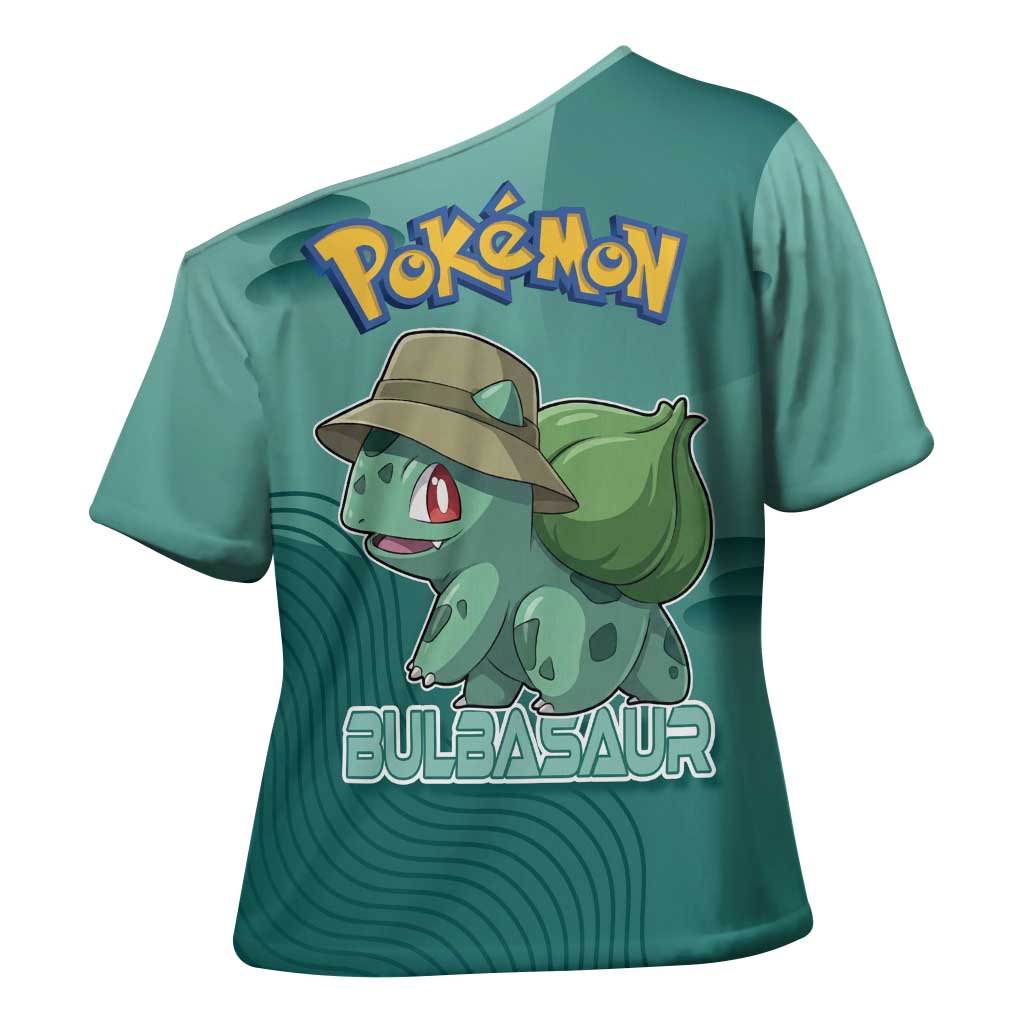 Bulbasaur Poké Cross Shoulder Shirt Explorer Jungle Chibi Style