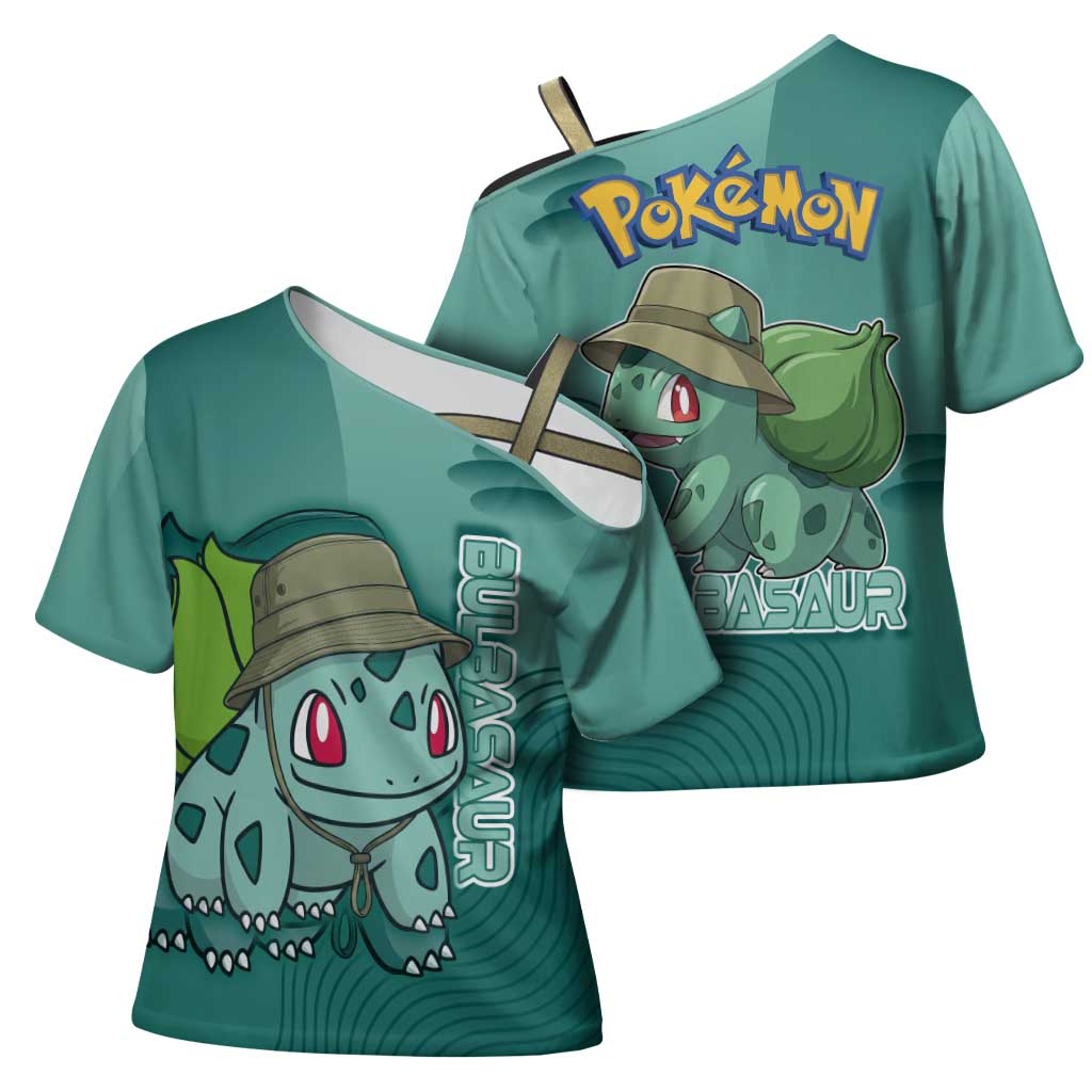 Bulbasaur Poké Cross Shoulder Shirt Explorer Jungle Chibi Style