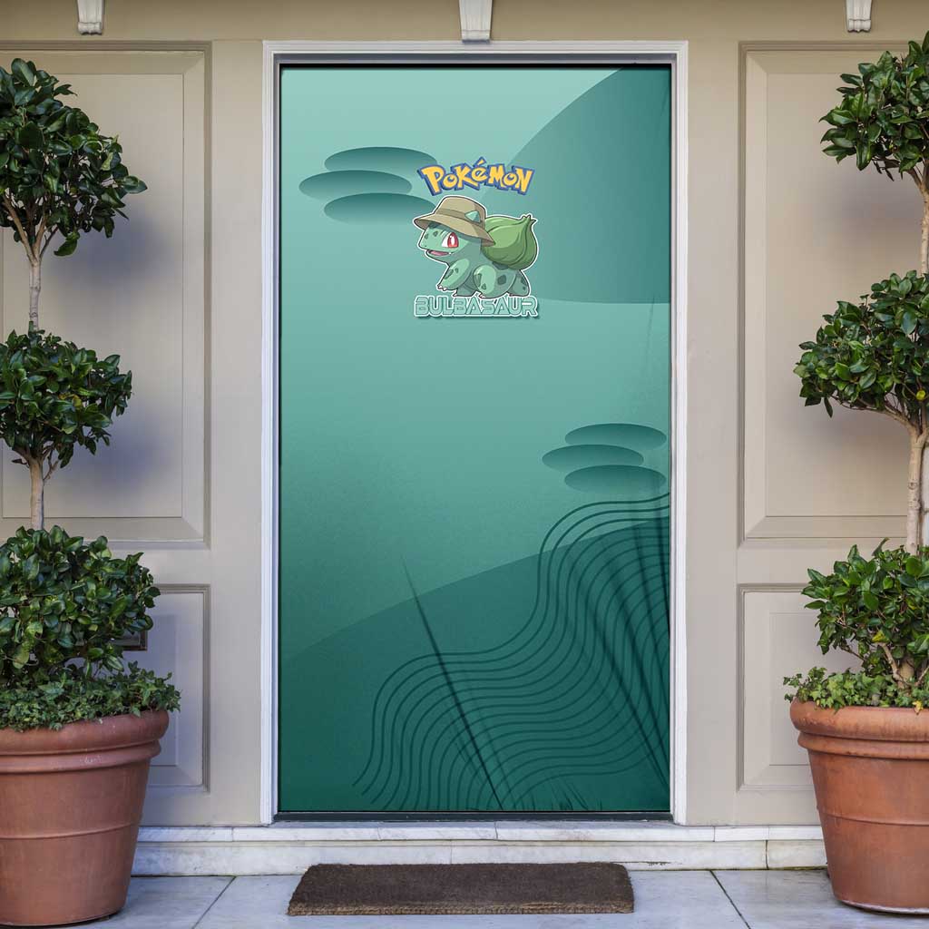 Bulbasaur Poké Door Cover Explorer Jungle Chibi Style