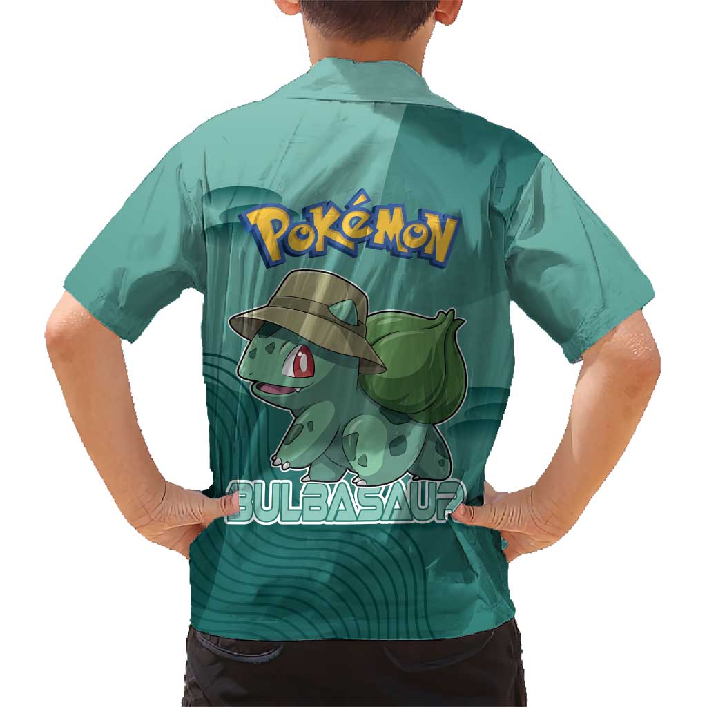 Bulbasaur Poké Family Matching Tank Maxi Dress and Hawaiian Shirt Explorer Jungle Chibi Style