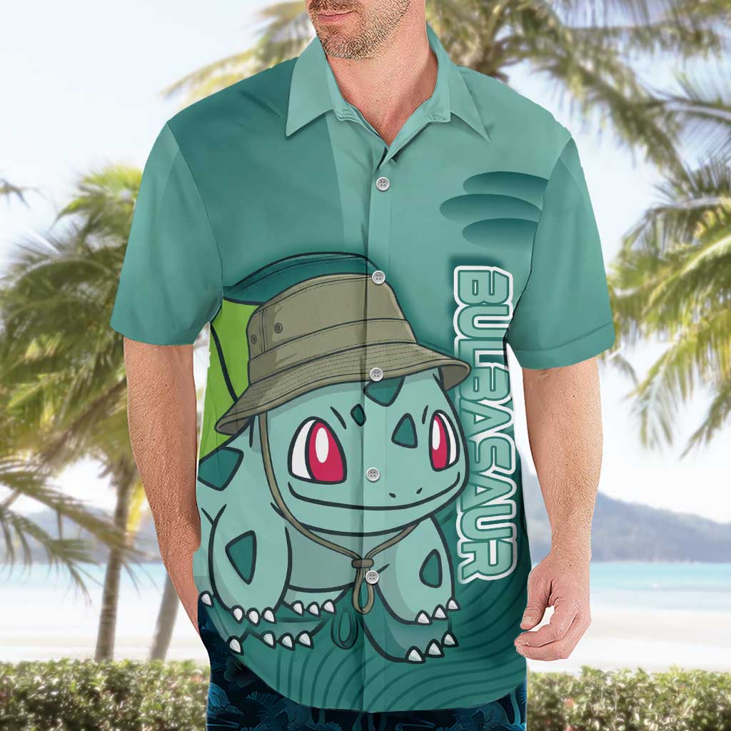Bulbasaur Poké Hawaiian Shirt Explorer Jungle Chibi Style