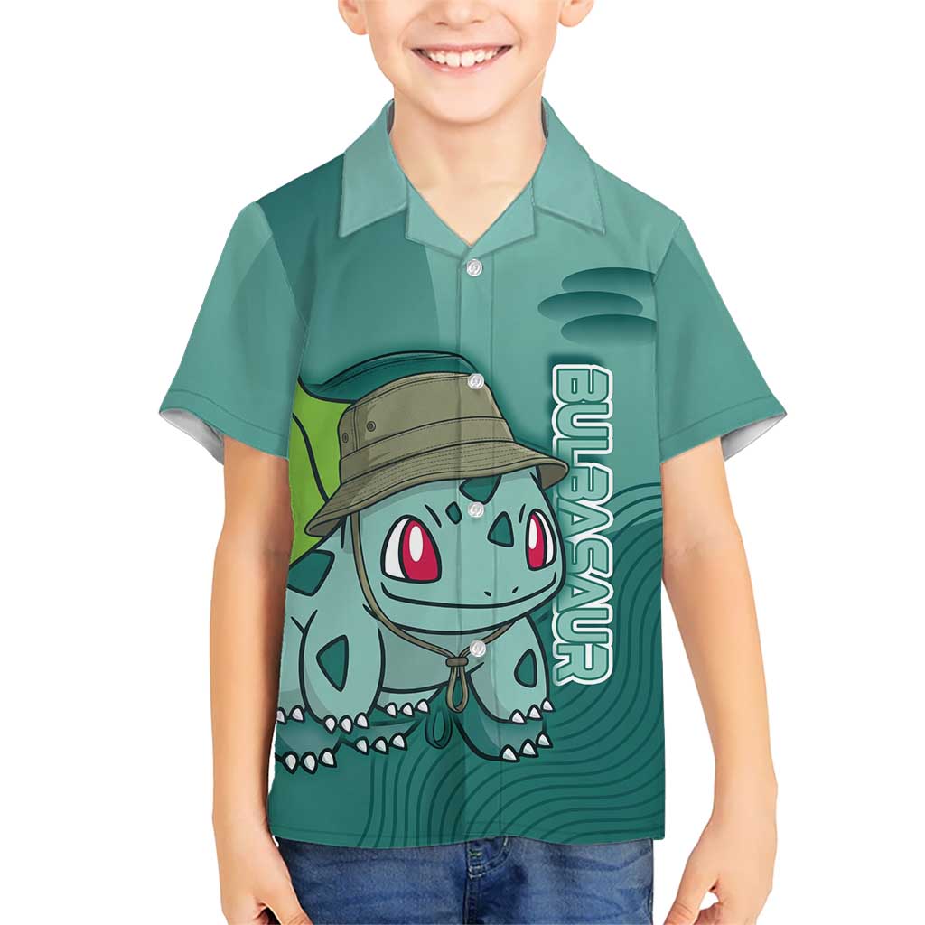 Bulbasaur Poké Hawaiian Shirt Explorer Jungle Chibi Style