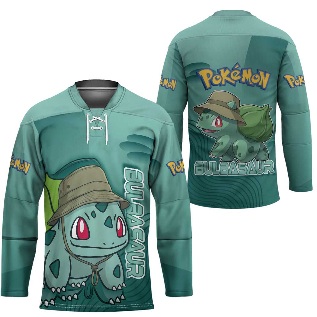 Bulbasaur Poké Hockey Jersey Explorer Jungle Chibi Style