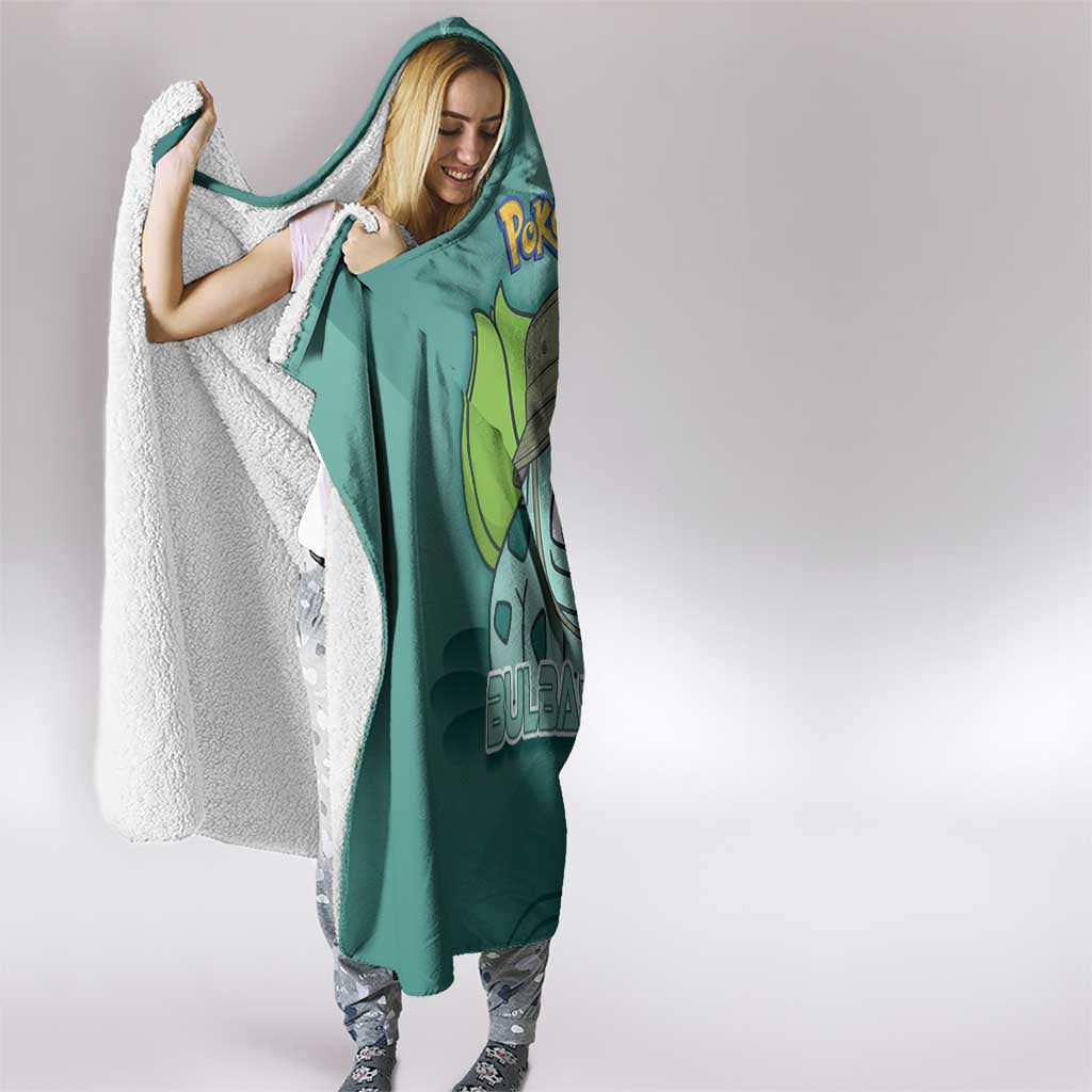 Bulbasaur Poké Hooded Blanket Explorer Jungle Chibi Style