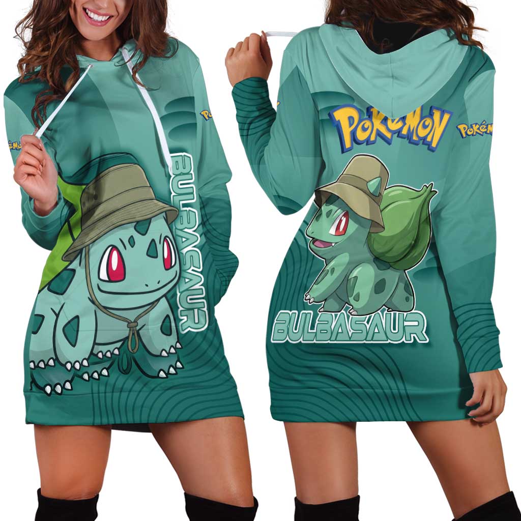 Bulbasaur Poké Hoodie Dress Explorer Jungle Chibi Style