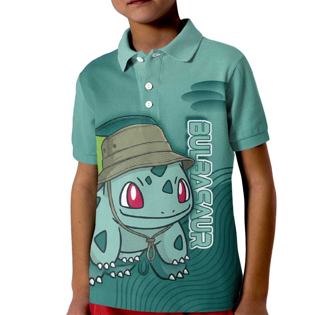 Bulbasaur Poké Kid Polo Shirt Explorer Jungle Chibi Style