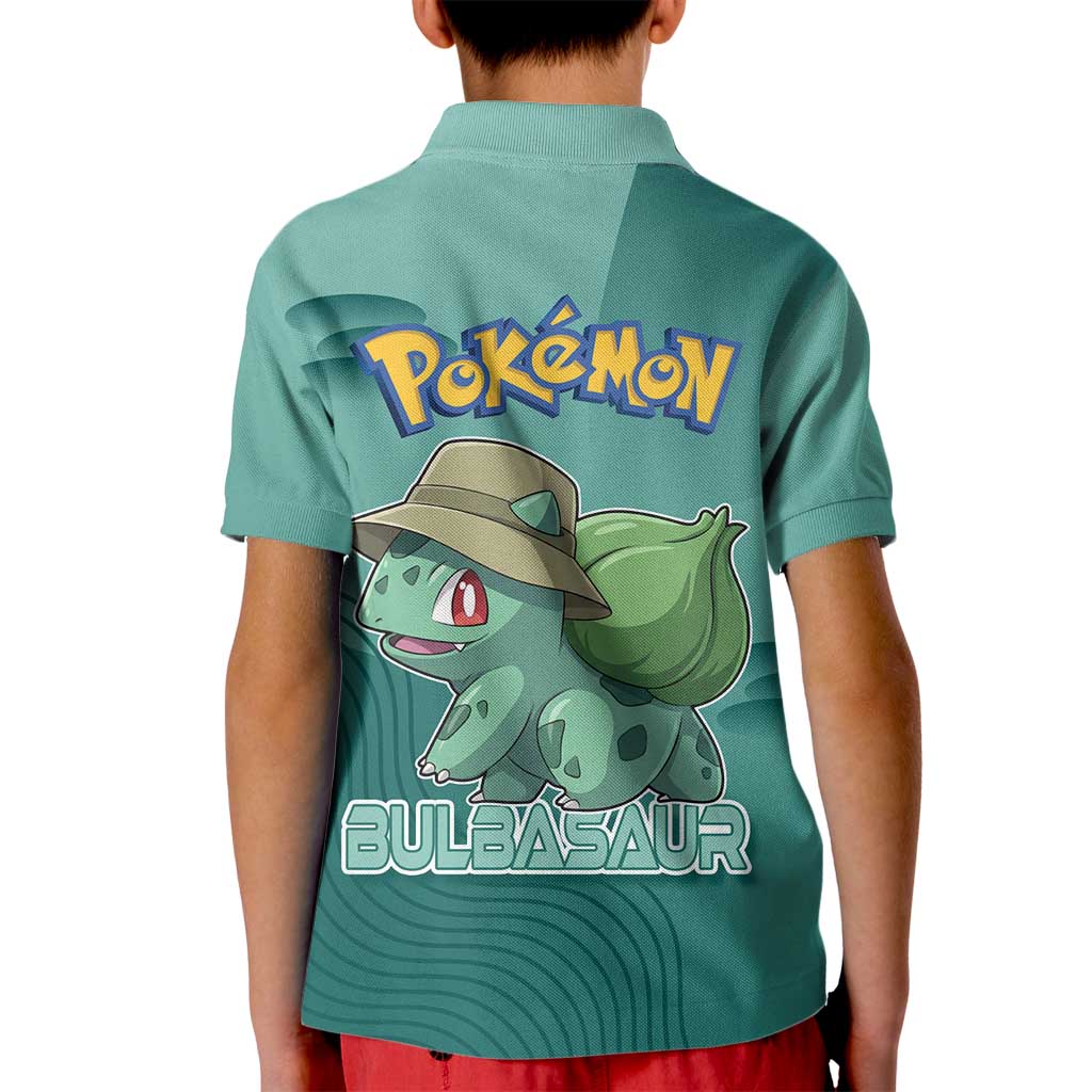 Bulbasaur Poké Kid Polo Shirt Explorer Jungle Chibi Style