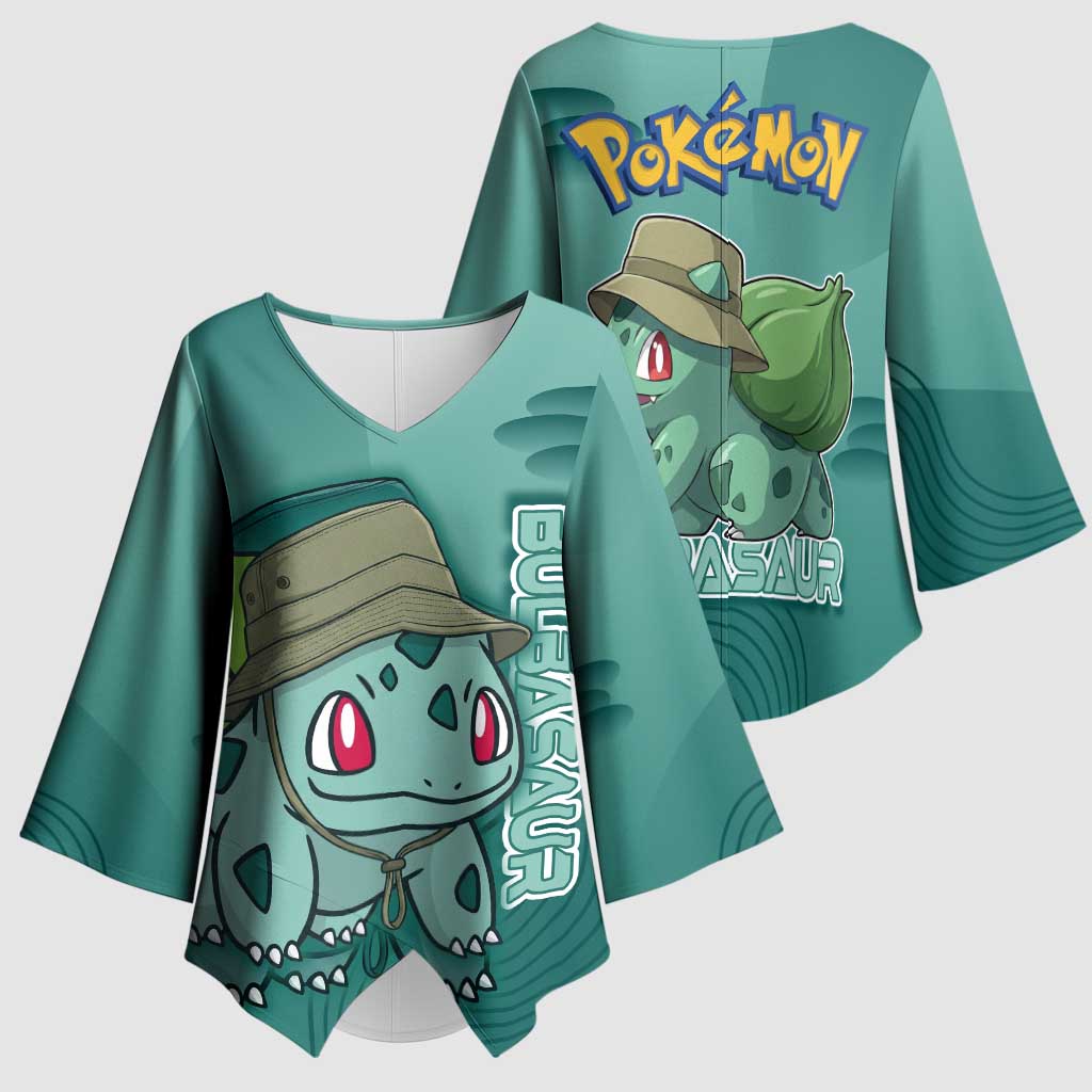 Bulbasaur Poké Kimono Sleeve Blouse Explorer Jungle Chibi Style