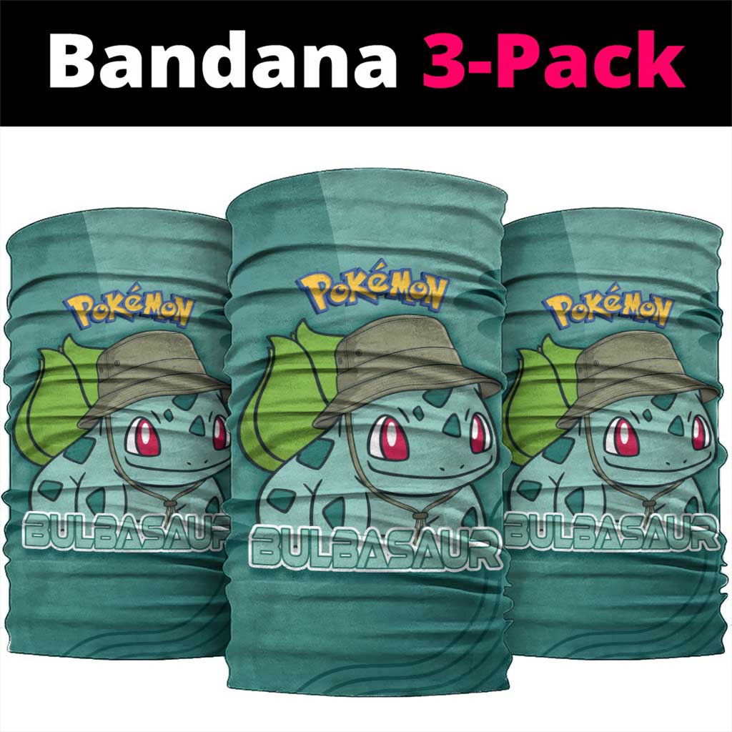 Bulbasaur Poké Neck Gaiter Explorer Jungle Chibi Style