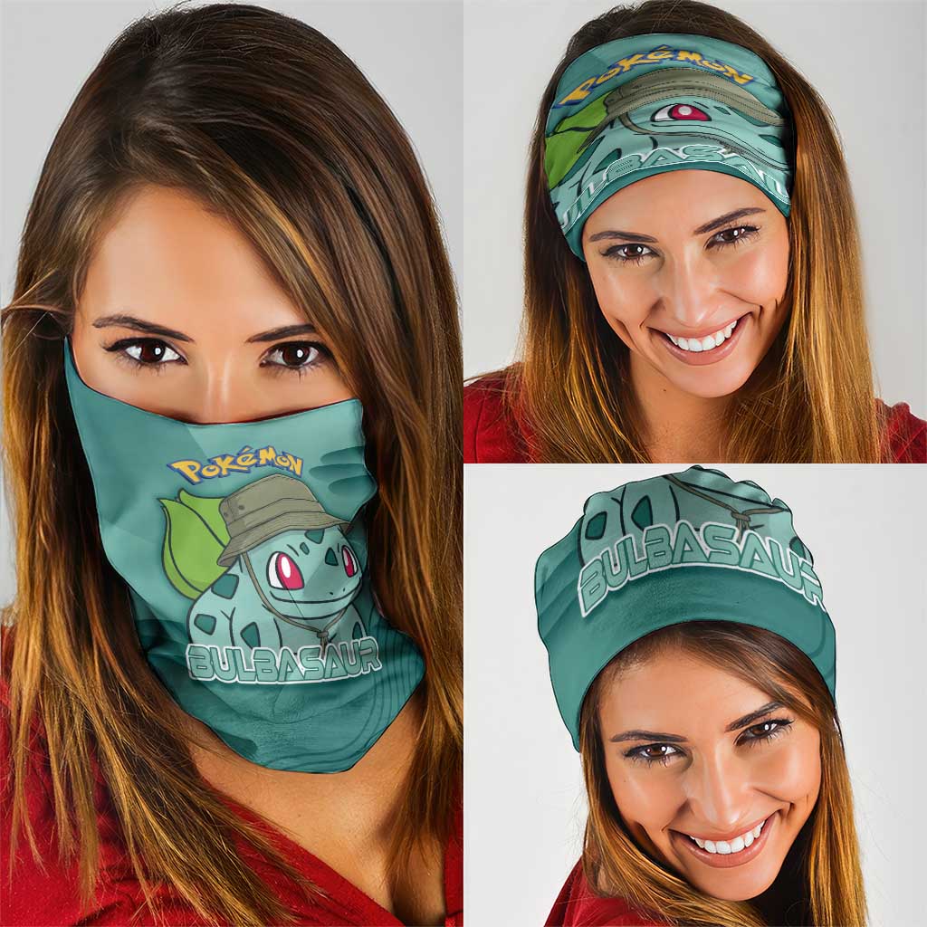 Bulbasaur Poké Neck Gaiter Explorer Jungle Chibi Style