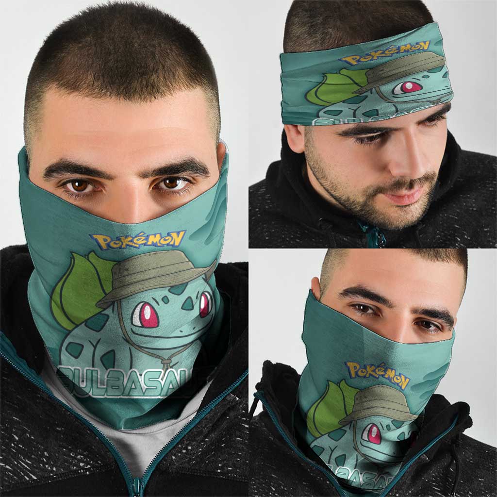 Bulbasaur Poké Neck Gaiter Explorer Jungle Chibi Style