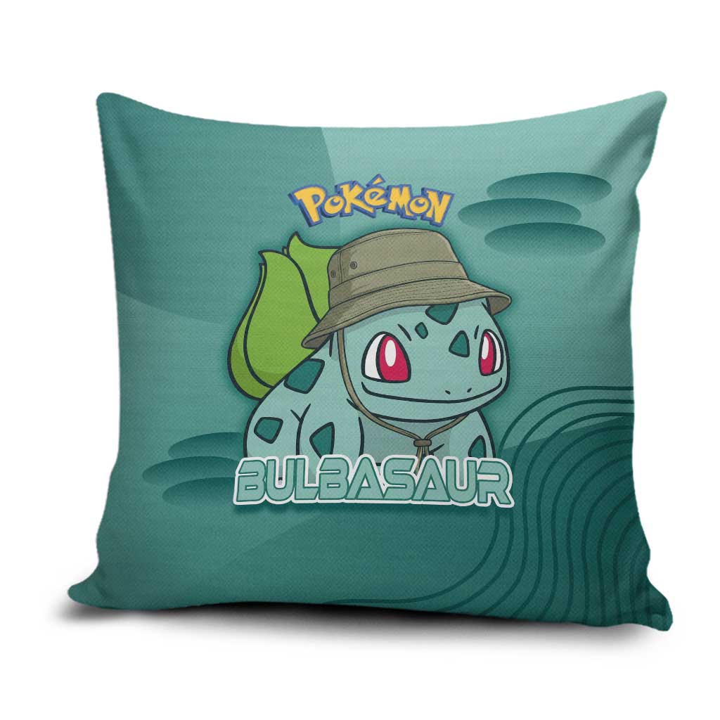 Bulbasaur Poké Pillow Cover Explorer Jungle Chibi Style