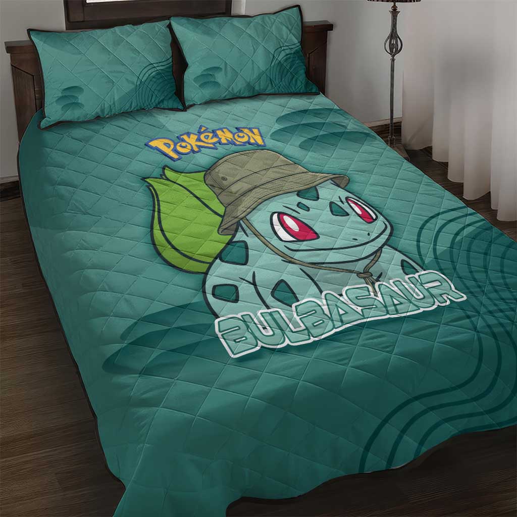 Bulbasaur Poké Quilt Bed Set Explorer Jungle Chibi Style