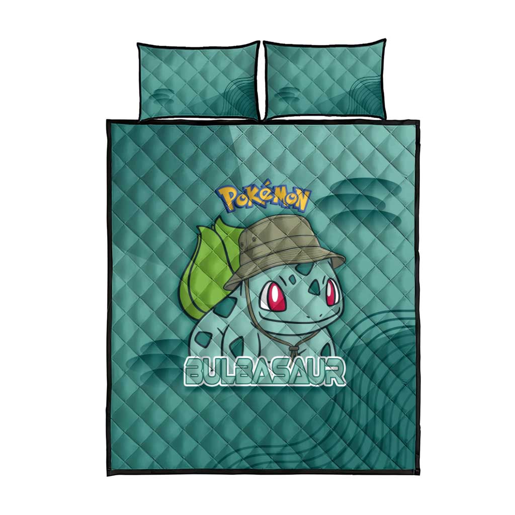 Bulbasaur Poké Quilt Bed Set Explorer Jungle Chibi Style