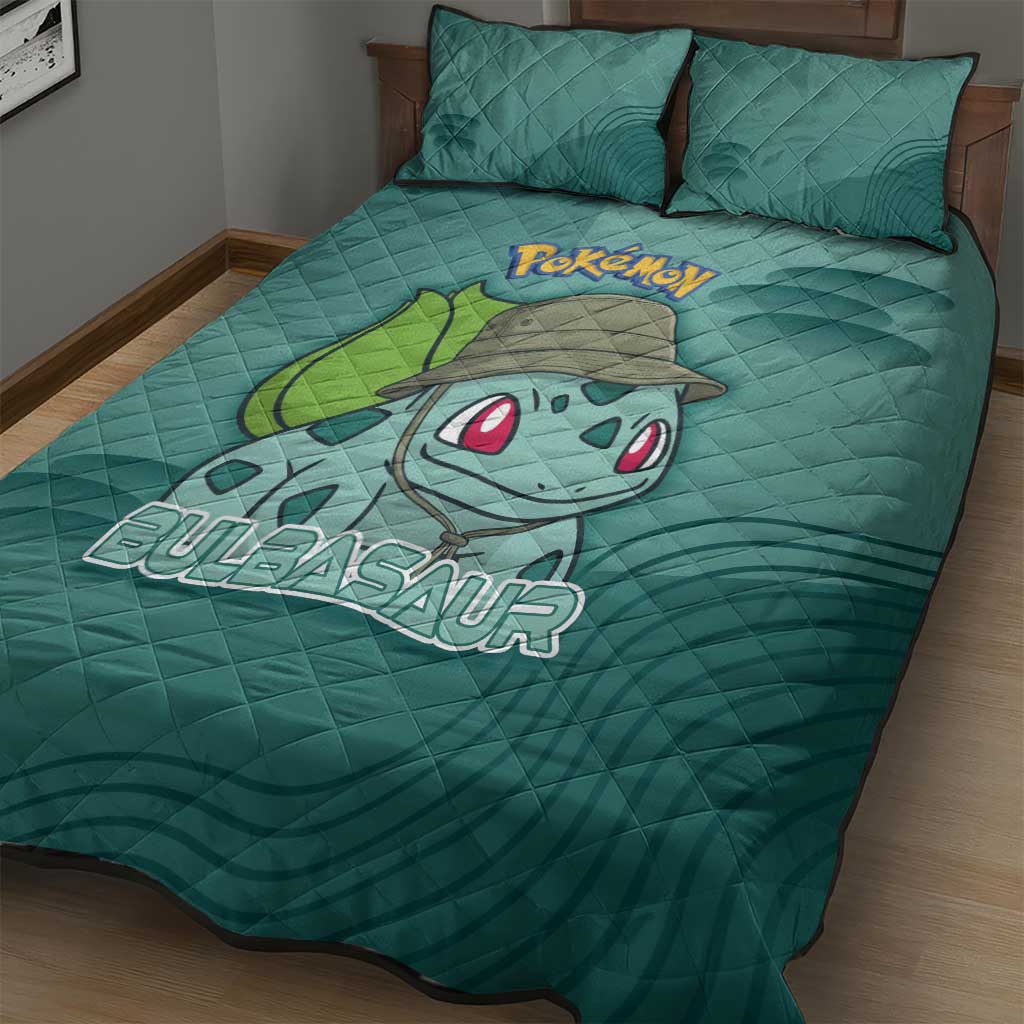 Bulbasaur Poké Quilt Bed Set Explorer Jungle Chibi Style
